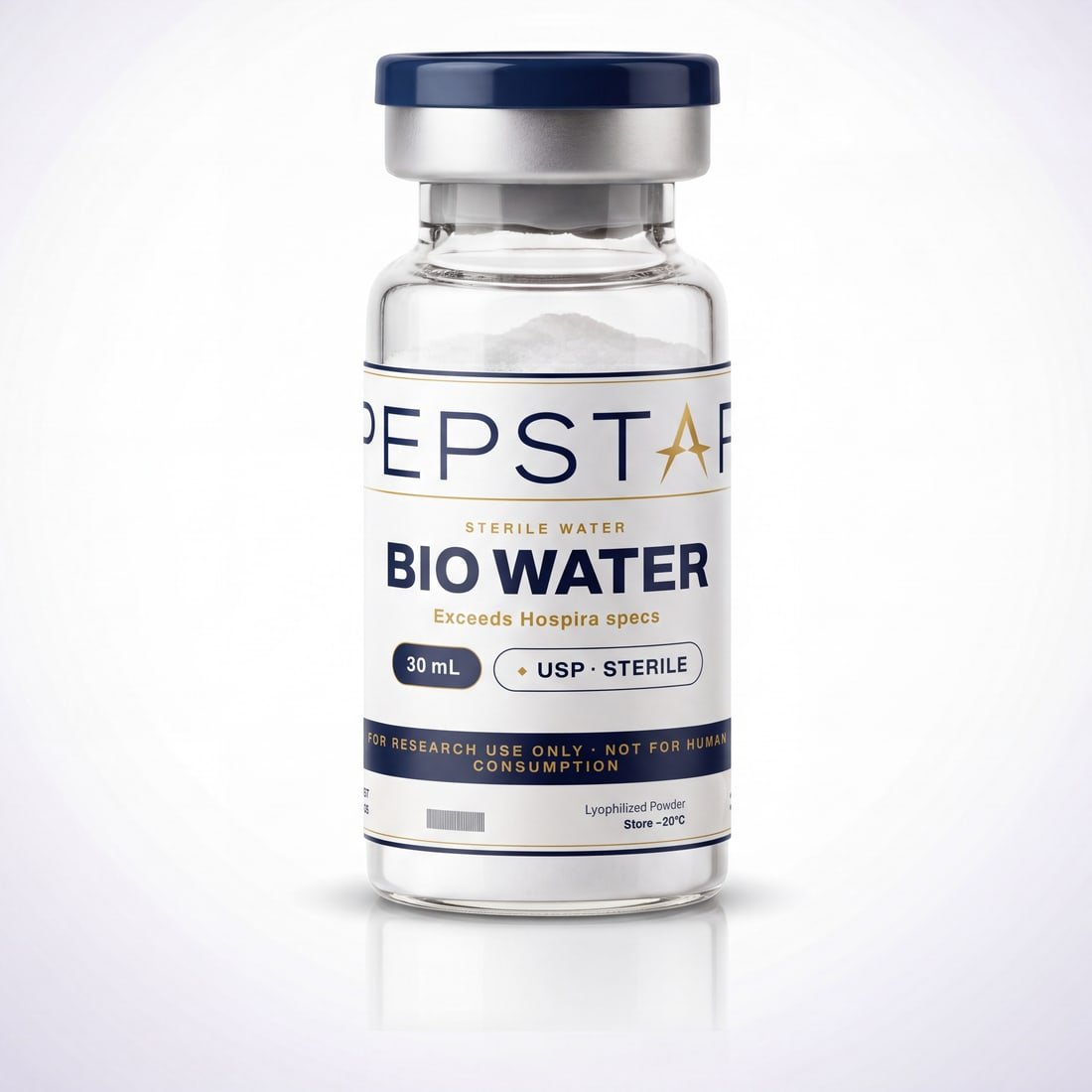 Bio Water (Exceeds Hospira specs) research peptide vial