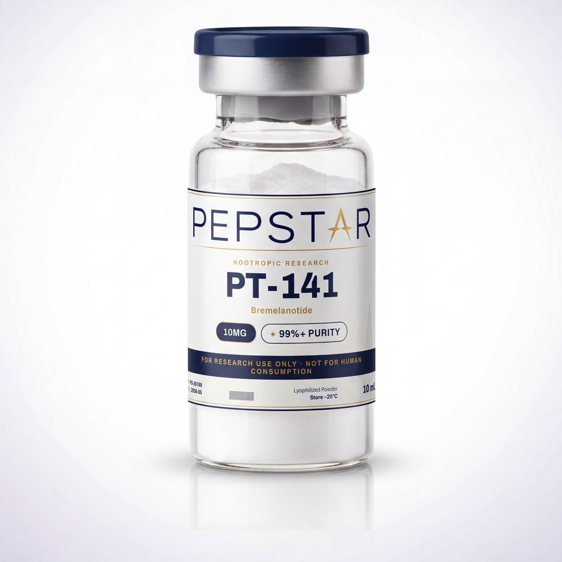 PT-141 (Bremelanotide) research peptide vial