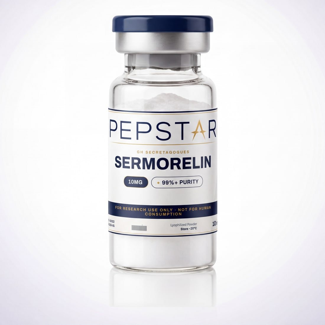 Sermorelin research peptide vial