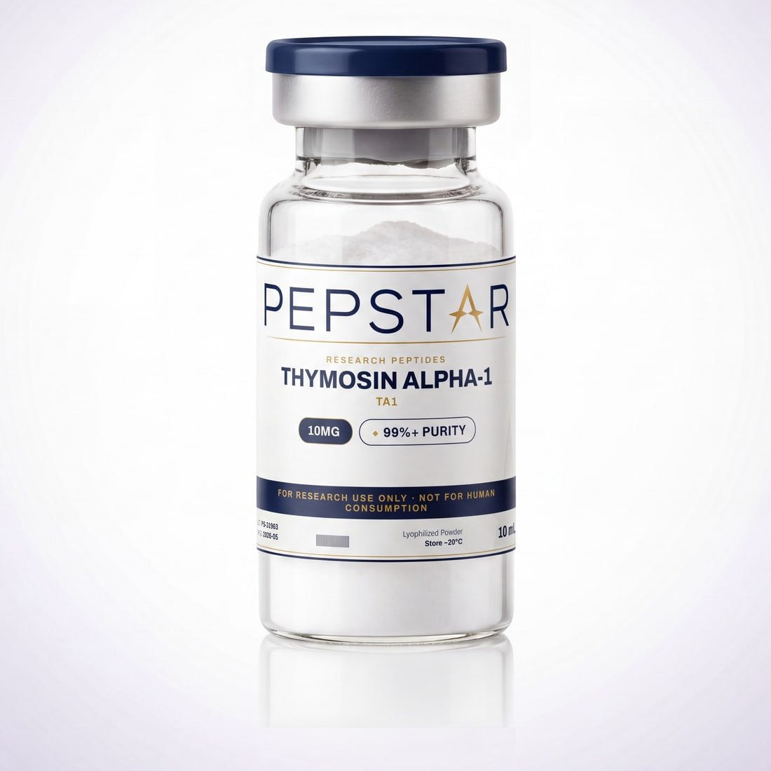 Thymosin Alpha-1 (TA1) research peptide vial